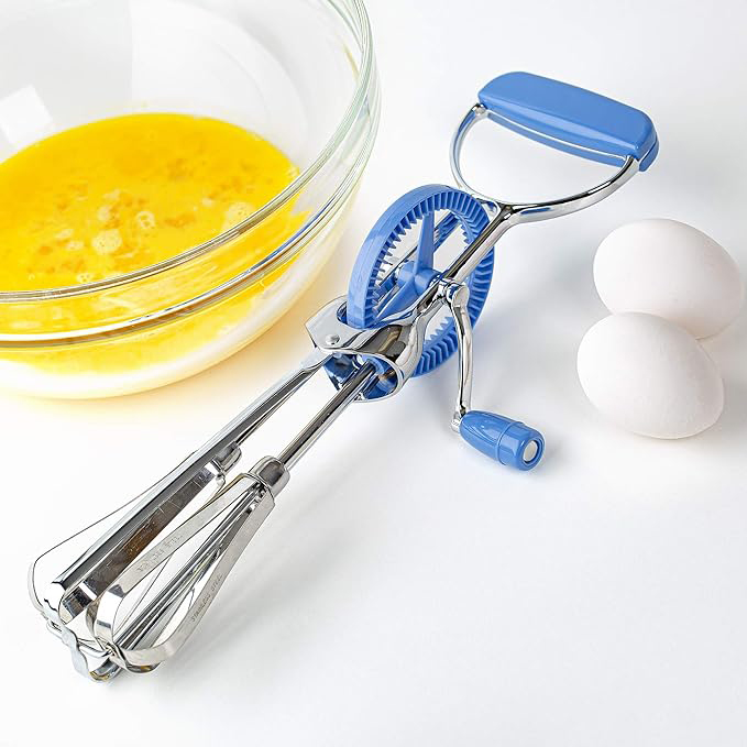 Stainless Steel Rotary Manual Hand Whisk Egg Beater