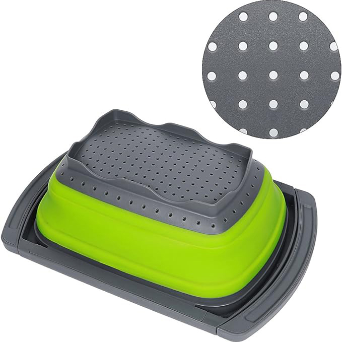Adjustable silicone collapsible Colander